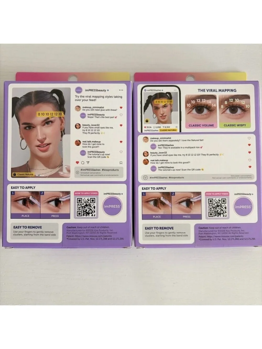 2-pack Impress Falsies Lash Kit 60 ct & Cluster Classic Natural 50 ct 8mm-14mm